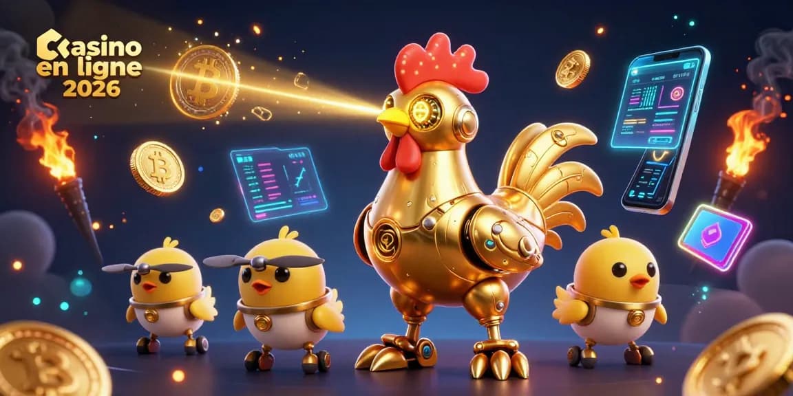 Découvrez le casino en ligne 2026 avec des robots futuristes et des cryptomonnaies brillantes.