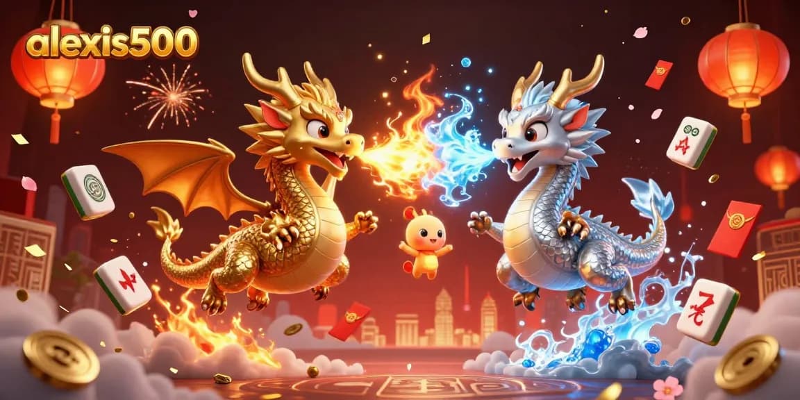 Experience the excitement of alexis500 with mystical dragons and vibrant casino elements.