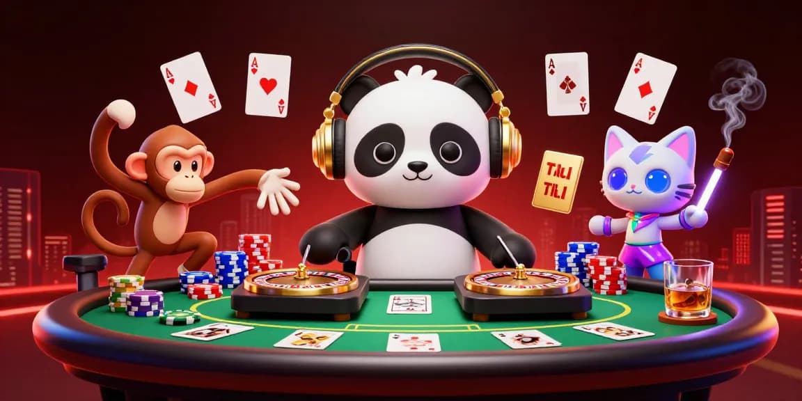 Engage with GG88's vibrant casino scene featuring a DJ panda and lively animations.