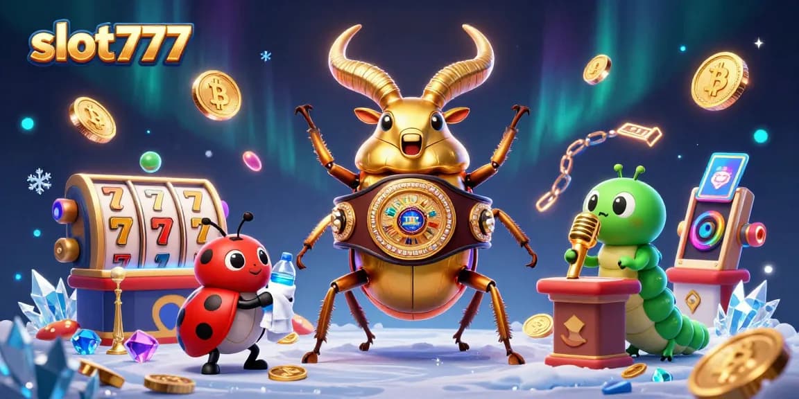 Experience the excitement of slot777 with vibrant characters and dynamic casino elements in this 3D illustration.