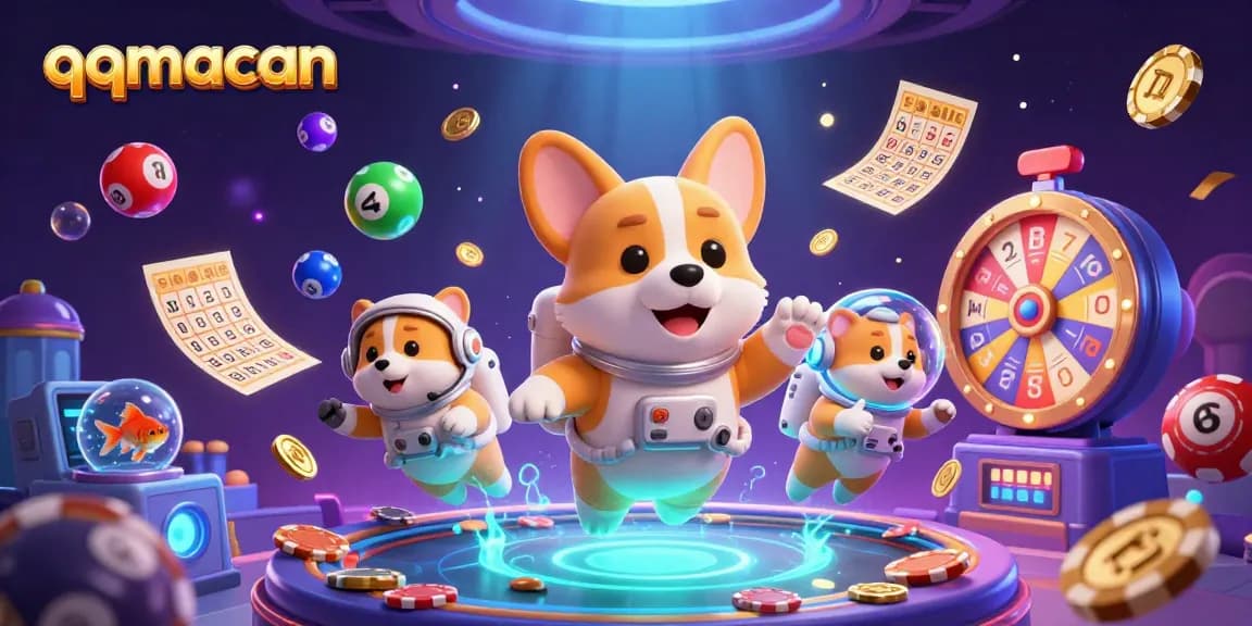 Engage with exciting games at qqmacan, exploring vibrant lottery balls and dynamic casino elements.