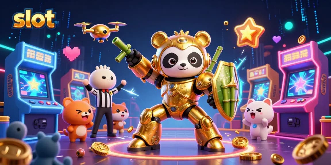 Experience thrilling slots with colorful arcade style and dynamic 3D elements.