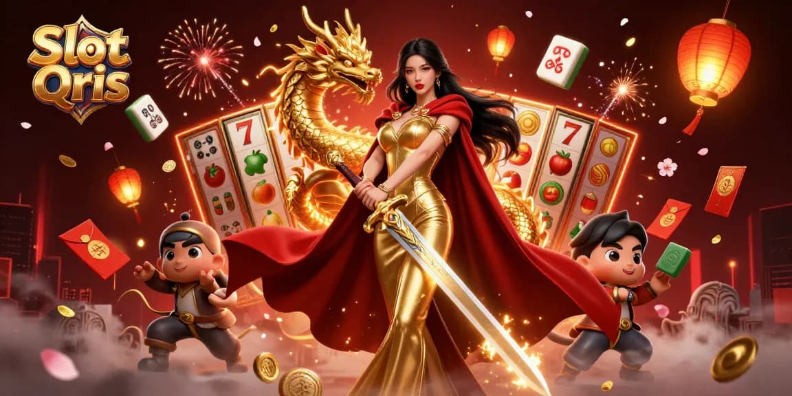 Experience Slot Qris excitement while winning big with dynamic online casino elements in a vibrant 3D scene.