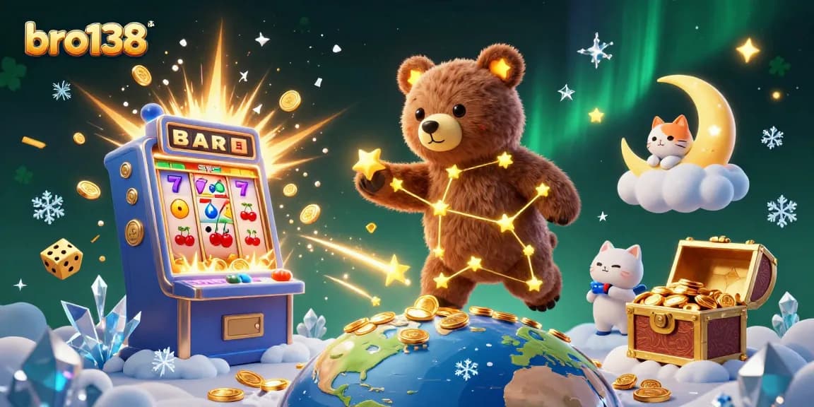 Experience the thrill of gambling with bro138 in a rich, dynamic casino scene filled with winning elements.