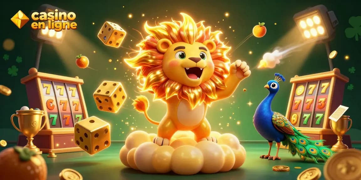 Découvrez la magie des jeux de casino en ligne avec un lion fabuleux et des éléments captivants.