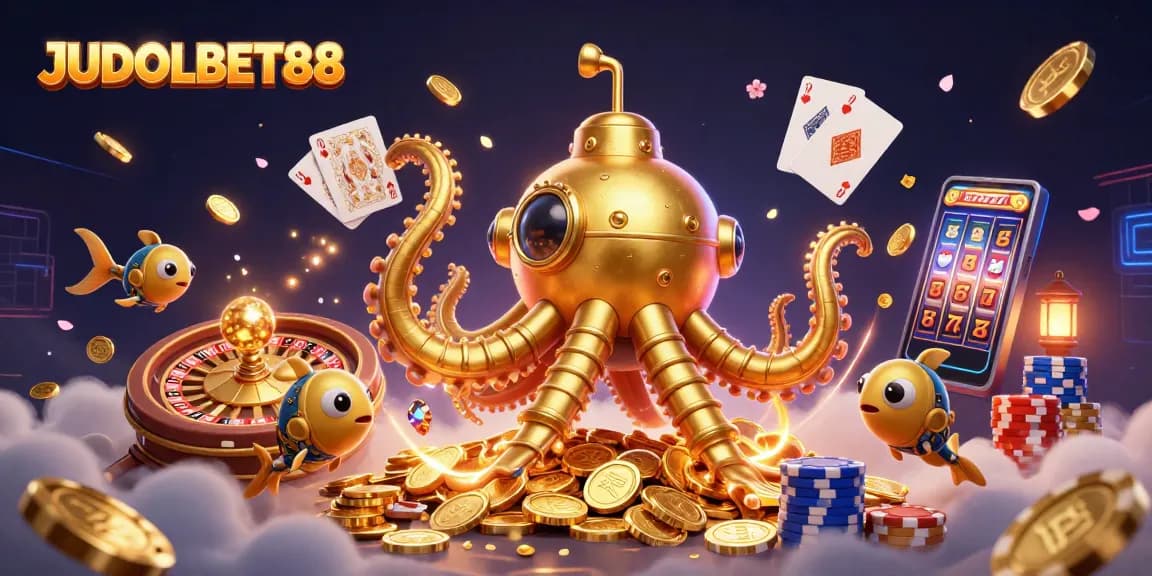 Experience thrilling gameplay at JUDOLBET88 with a vibrant casino scene illustrating fun and excitement.