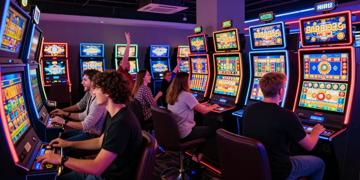 Pengalaman bermain slot gacor di lingkungan permainan modern yang ramai.