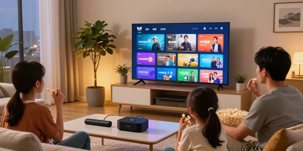 Abonnement IPTV Belgique : famille profitant d'une expérience de streaming fluide dans un salon moderne.