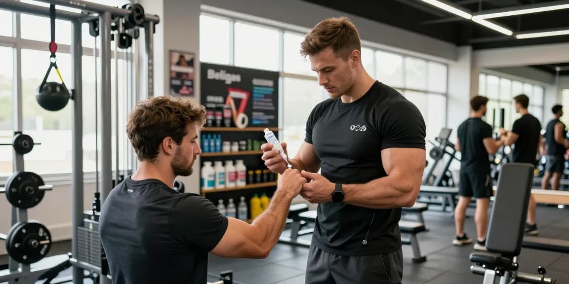 Beligas Shop demonstrating proper injection techniques in a vibrant gym.