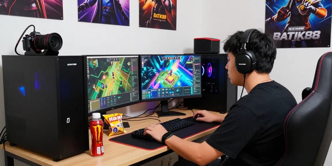Pengalaman bermain di BATIK88 dengan hadiah jutaan, pemain sedang fokus pada permainan online.
