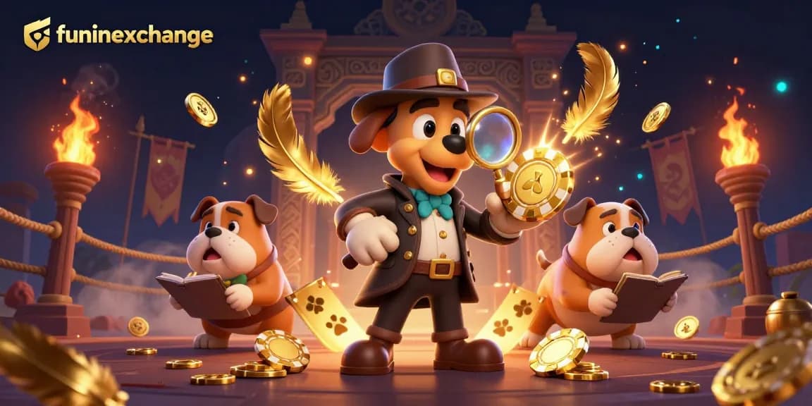 Experience funinexchange with our cartoon detectives uncovering treasures in a vibrant casino scene.