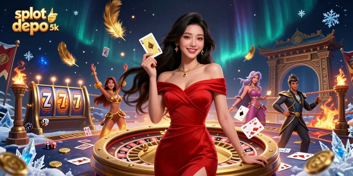 Experience thrilling gameplay with slot depo 5k, featuring vibrant characters and casino elements in action.