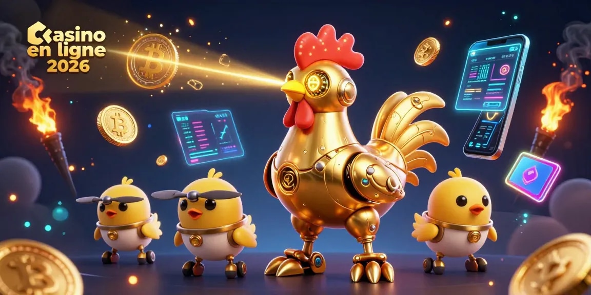 Découvrez le casino en ligne 2026 avec des robots futuristes et des cryptomonnaies brillantes.