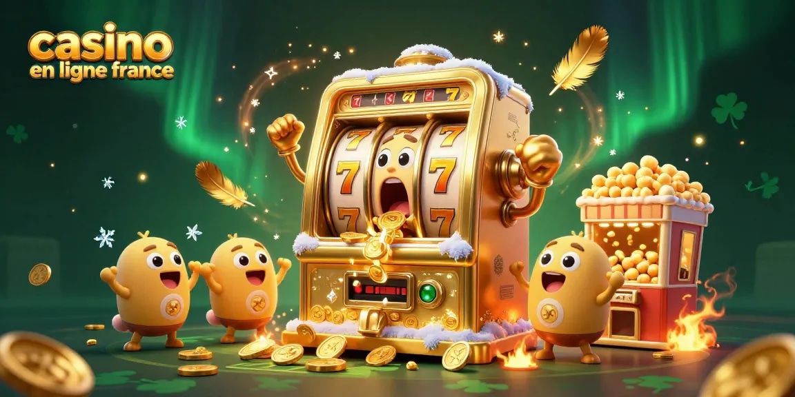 Le casino en ligne France vous offre une scène dynamique avec une machine à sous frappant un jackpot spectaculaire.