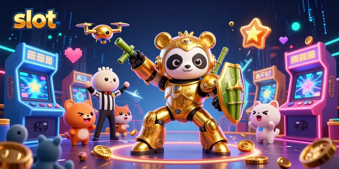 Experience thrilling slots with colorful arcade style and dynamic 3D elements.