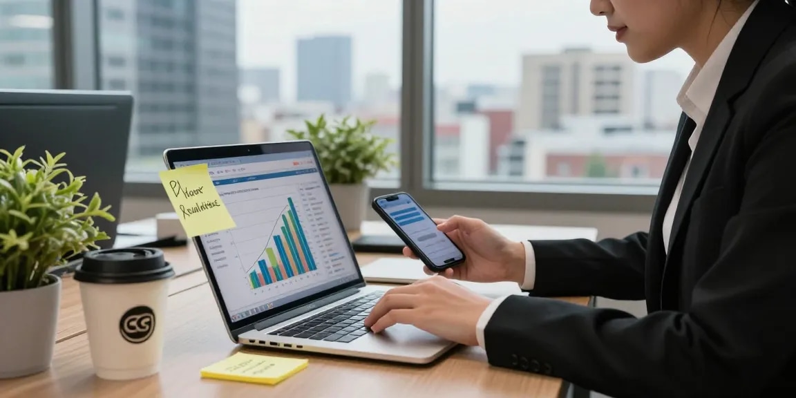 Engaging in social media strategies to buy real X followers in a vibrant office.