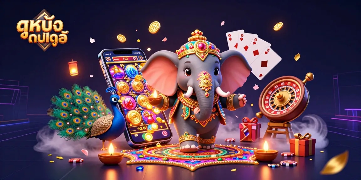ขatch thrilling ดูหนังออนไลน์ content with vibrant visual elements and colorful slot games interaction.