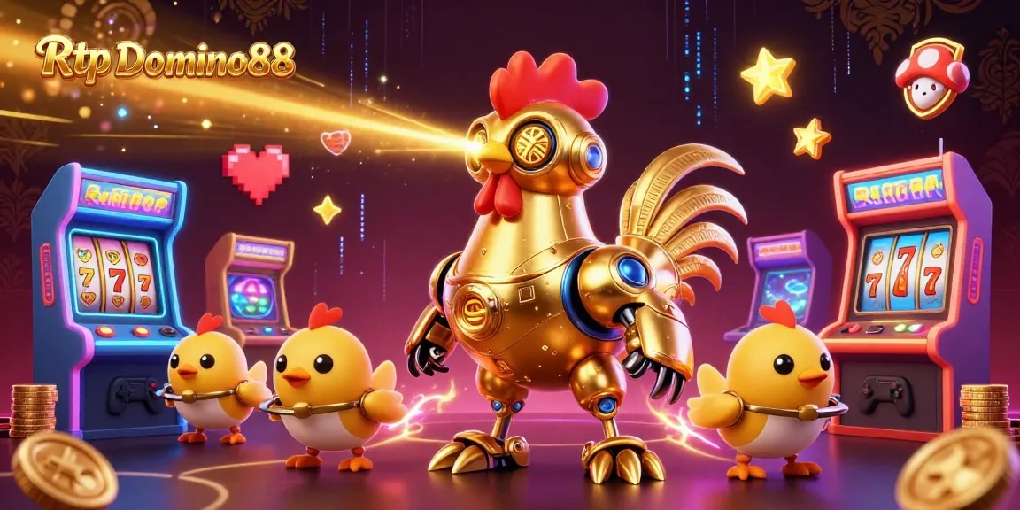 Experience Rtp Domino88 with an immersive 3D casino adventure featuring slot games, abundant elements, and vibrant graphics.