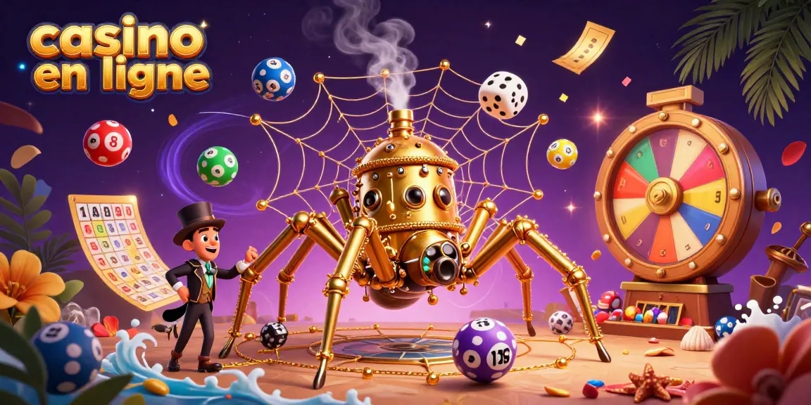 Découvrez le casino en ligne à travers une illustration animée riche et immersive.