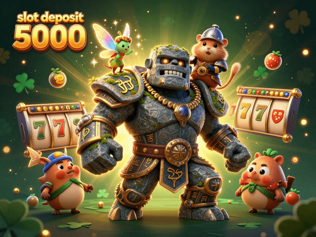 Engage in thrilling gameplay with slot deposit 5000 featuring a vibrant 3D fantasy scene.