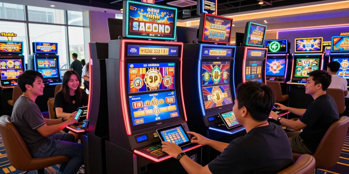 Exciting gaming atmosphere showcasing players enjoying situs slot experiences on digital devices with vibrant graphics.