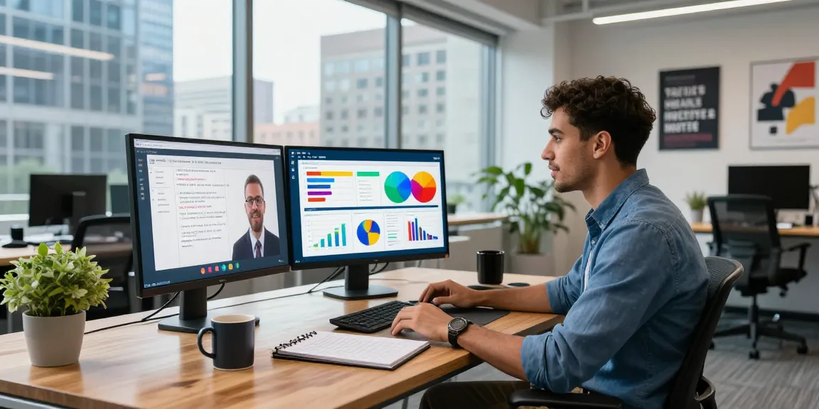Bradley Robinson Alabama in a modern office during a video conference, showcasing innovative business strategies.