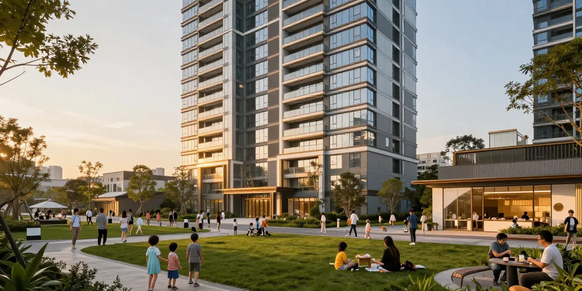Dover Residences showcasing a vibrant community with families near modern amenities.