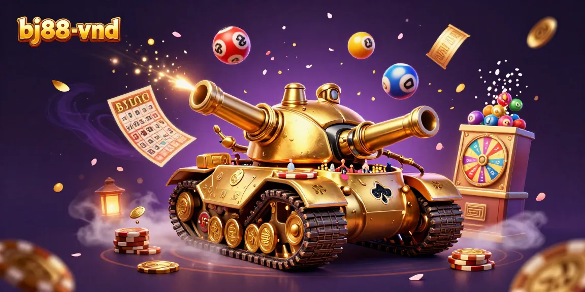 Experience the vibrant fun at bj88-vnd with a playful 3D illustration embodying casino elements and adventures.