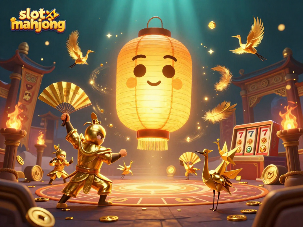 Engage with the slot mahjong experience surrounded by golden lantern spirits and lucky symbols.