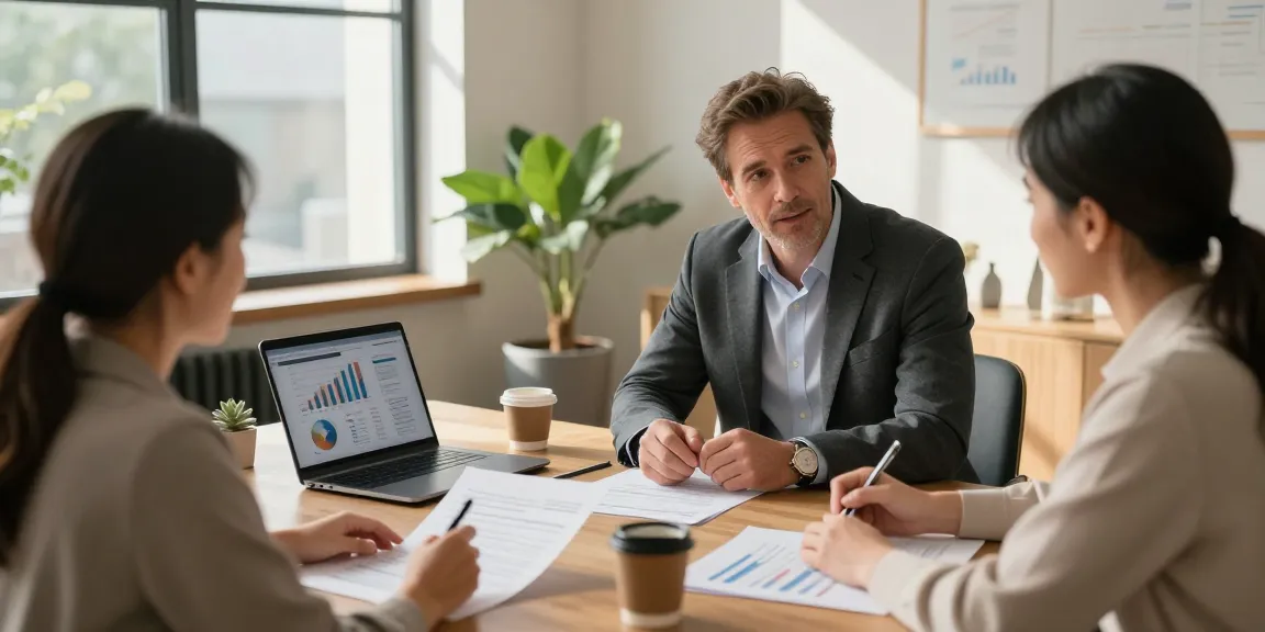 Serge Robichaud guiding clients in legacy planning discussions in a modern financial office.