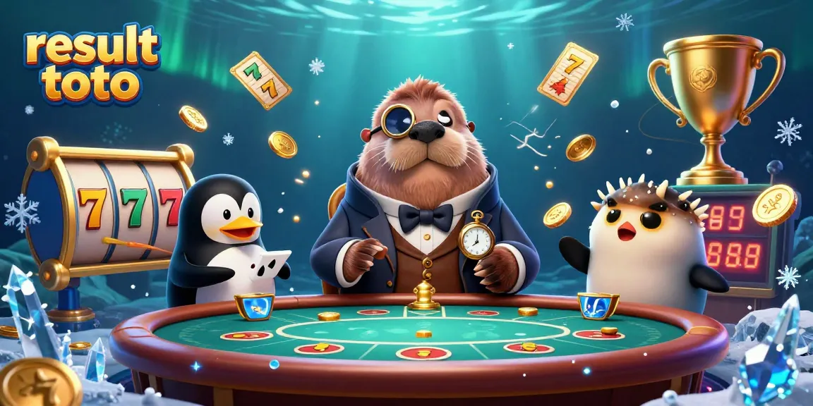 Win big with result toto at an underwater casino featuring a walrus and fun characters!