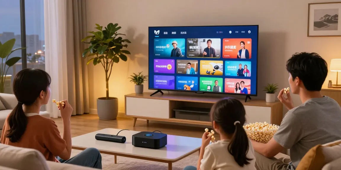 Abonnement IPTV Belgique : famille profitant d'une expérience de streaming fluide dans un salon moderne.