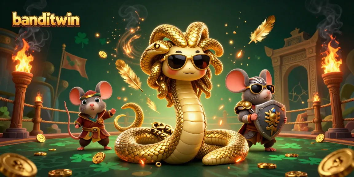 Banditwin menawarkan pengalaman bermain kasino yang mendebarkan dengan Medusa dan petarung, simbol keberuntungan dan kemenangan.