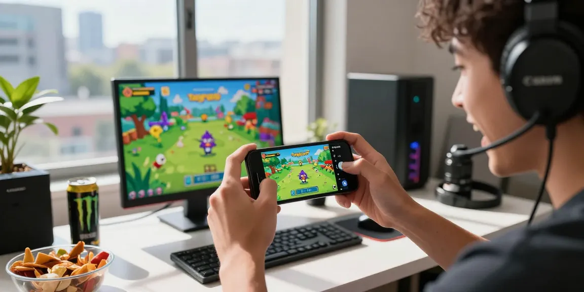 Play Tappy Bird casino on a smartphone, gamer focused and enjoying the thrill of the game in a vibrant setting.