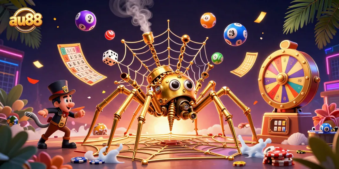 Engage with the immersive scene of au88's vibrant gambling world featuring dynamic lottery elements.