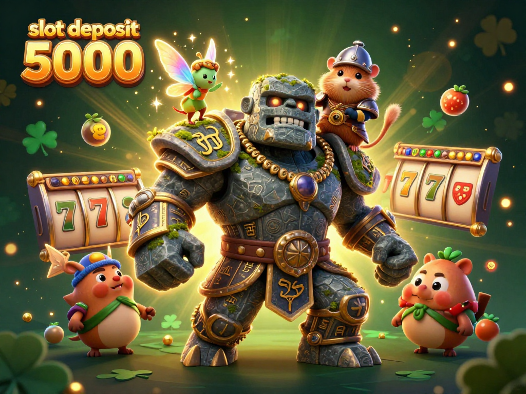 Engage in thrilling gameplay with slot deposit 5000 featuring a vibrant 3D fantasy scene.