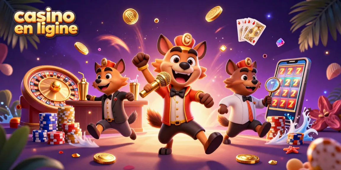 Jouez au casino en ligne avec des hyènes comiques dans une scène animée riche en détails.
