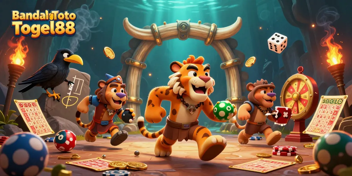 Experience excitement at Bandar Toto Togel88 with vibrant lottery scenes and engaging characters.