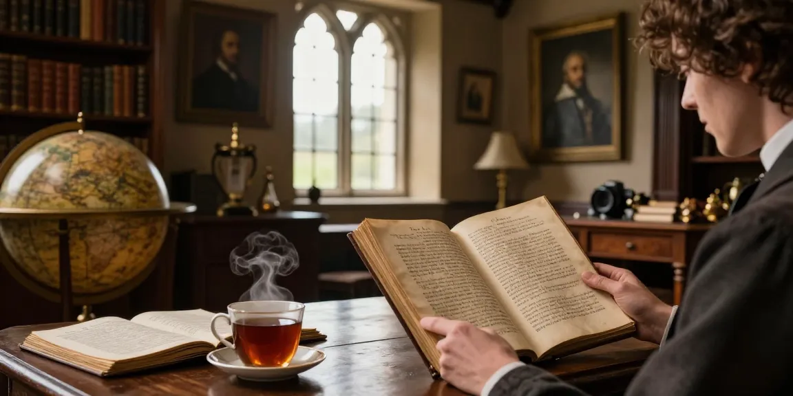 Engaging historical reading moment at Tynte's Castle, https://tyntescastle.com, showcasing rich library ambiance.
