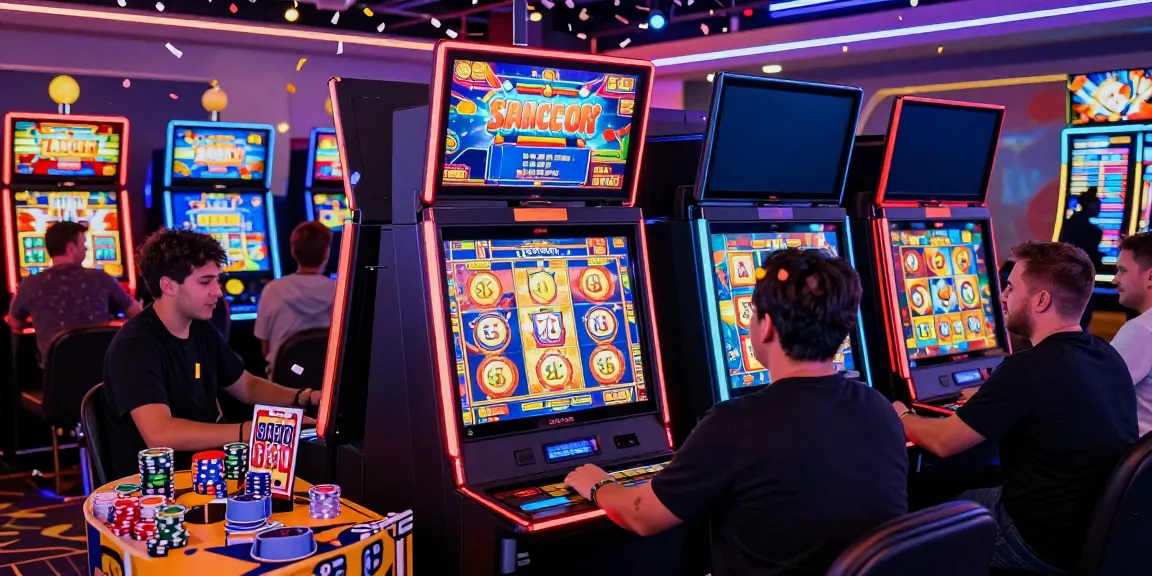 Players celebrating wins on slot gacor in an engaging online casino atmosphere with vibrant graphics.