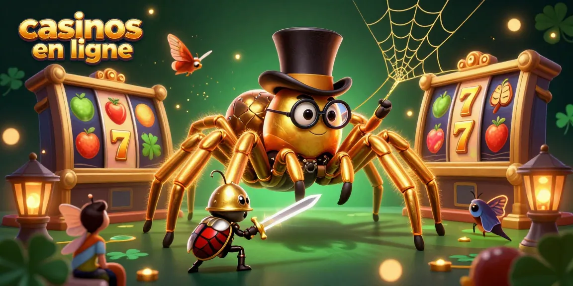 Rejoignez les casinos en ligne avec une illustration 3D vivante des jeux de machines à sous et de personnages en action.