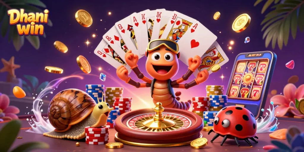 Dhani win platform offers thrilling gameplay with colorful characters and vibrant casino elements