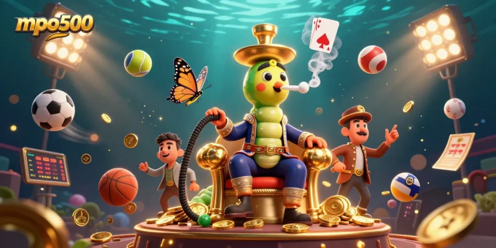 Experience the mpo500 thrill with dynamic casino elements and vibrant illustrations.
