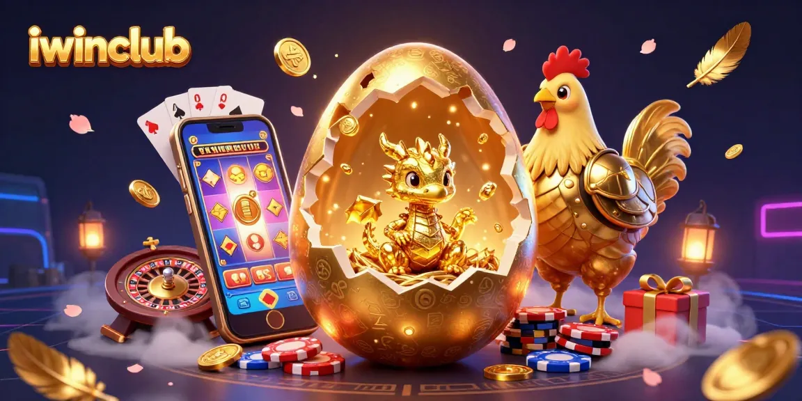 Experience the thrill of iwinclub with an exhilarating scene featuring a golden dragon and captivating casino elements.