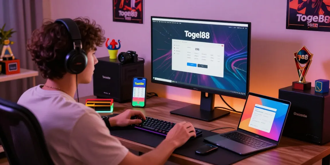 Togel88 Me Login interface displayed on a gamer’s monitor in an engaging online gaming setup.