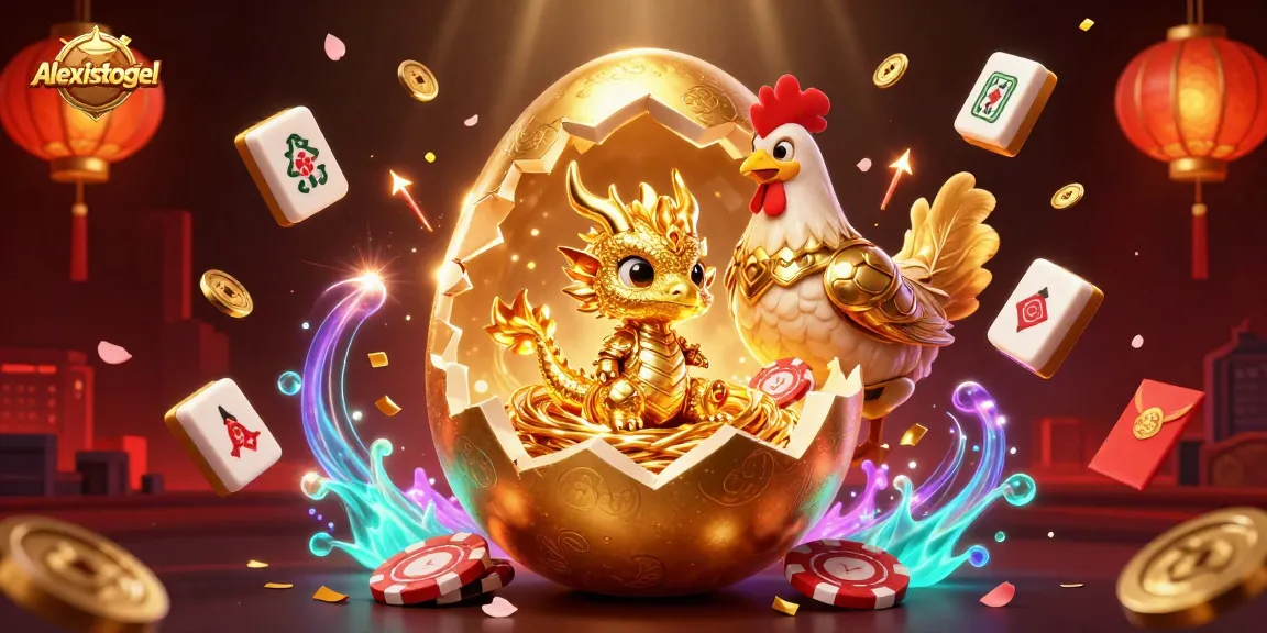 Experience the thrill of Alexistogel with a golden dragon revealing poker chips in a vibrant casino scene.