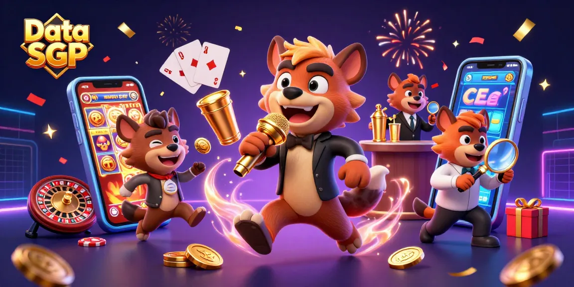 Engage with the dynamic Data SGP casino atmosphere featuring hyenas in a comedy club setting.