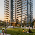 Dover Residences showcasing a vibrant community with families near modern amenities.