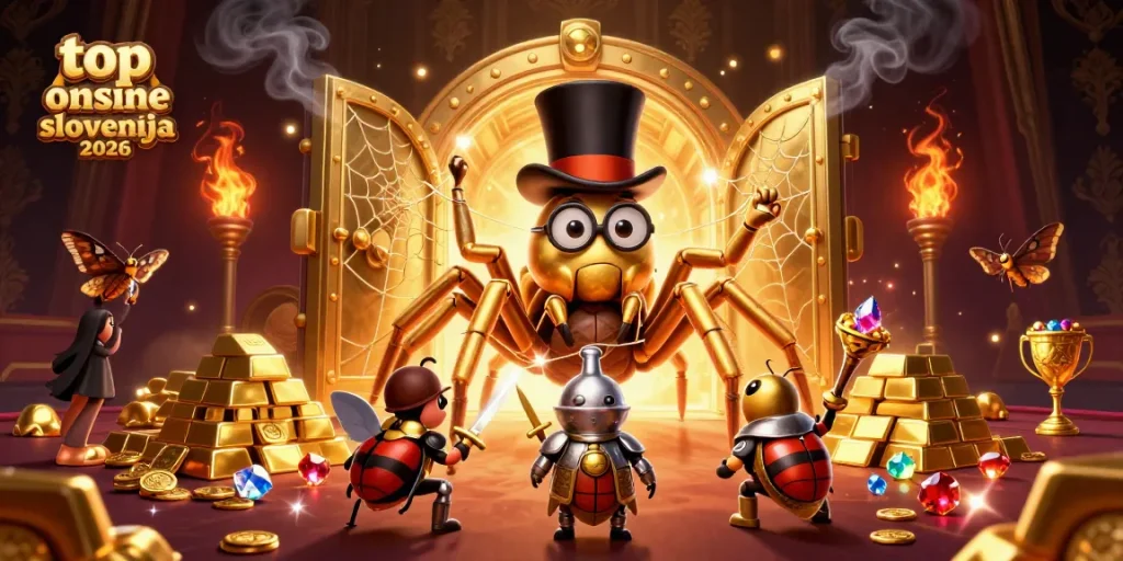 Odkrijte vrhunski online casino v Sloveniji za leto 2026, kjer se igrate z zlato tarantulo in vitezi.