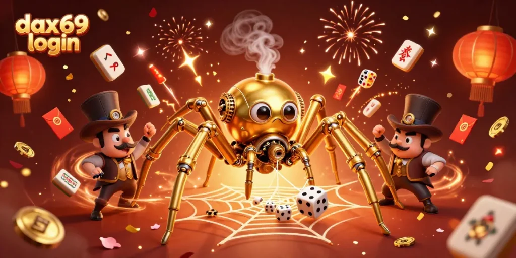 Permainan menarik dengan dax69 login, menangani chip poker dan dadu di web emas yang mempesona.